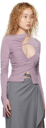 SRVC Purple Ruched Long Sleeve T-Shirt