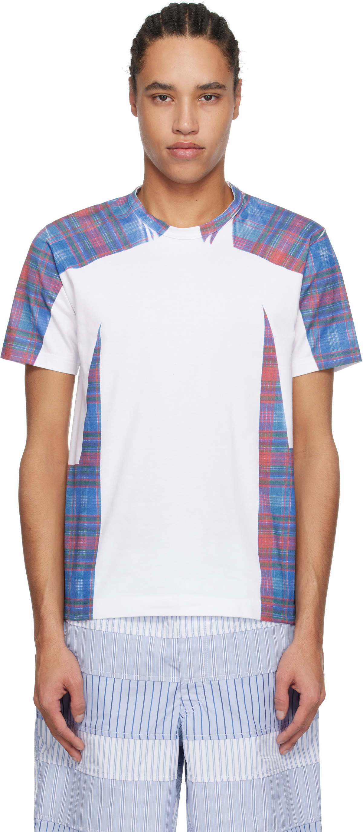 White Check T-shirt by Comme des Garçons Shirt on Sale
