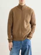 Moncler - Wool and Cashmere-Blend Cardigan - Brown