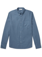 SAVE KHAKI UNITED - Garment-Dyed Button-Down Collar Cotton Oxford Shirt - Blue - XS