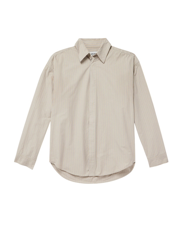 Photo: AGOLDE - Roy Striped Cotton Shirt - Neutrals