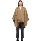 Gucci Beige and Brown Wool Poncho