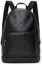 Burberry Black Leather Check Backpack