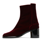 Maison Margiela Red Velvet Mid Heel Tabi Boots