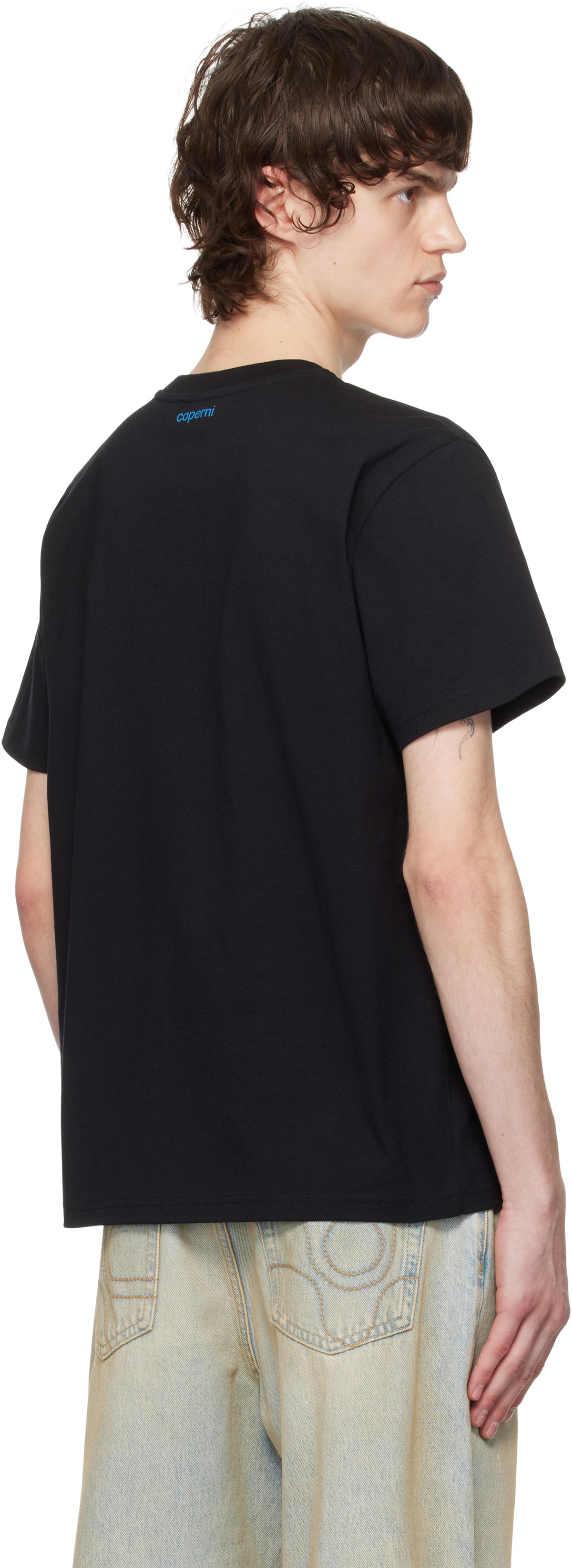 Coperni Black 'Stay Foolish' Printed Boxy T-shirt