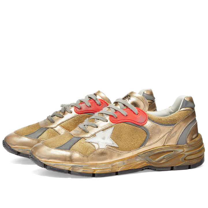 Photo: Golden Goose Men's Running Dad Sneakers in Gold/White