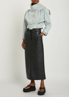 Chloe Scarf-effect Linen and Cotton-blend Jacket Grey