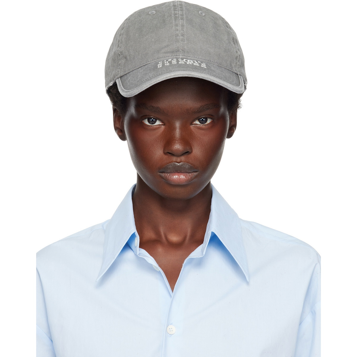 MM6 Maison Margiela Gray Embroidered Logo Cap