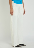 Bettter Contrasting Denim and Cotton Straight-leg Trousers White