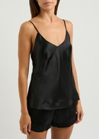 Fleur OF England Fleur De Jour Silk-satin Pyjama top Black