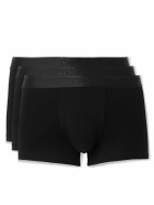 Sunspel - Three-Pack Stretch-Cotton Boxer Briefs - Black