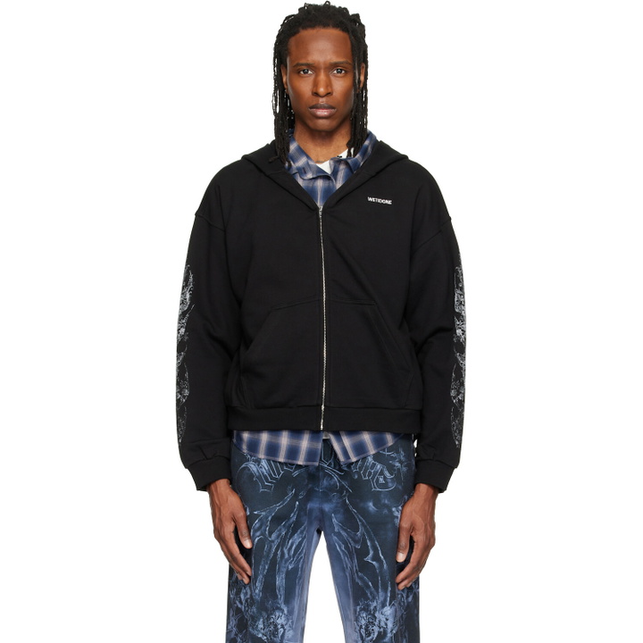 Photo: We11done Black Lace 'WE11DONE' Zip-Up Hoodie