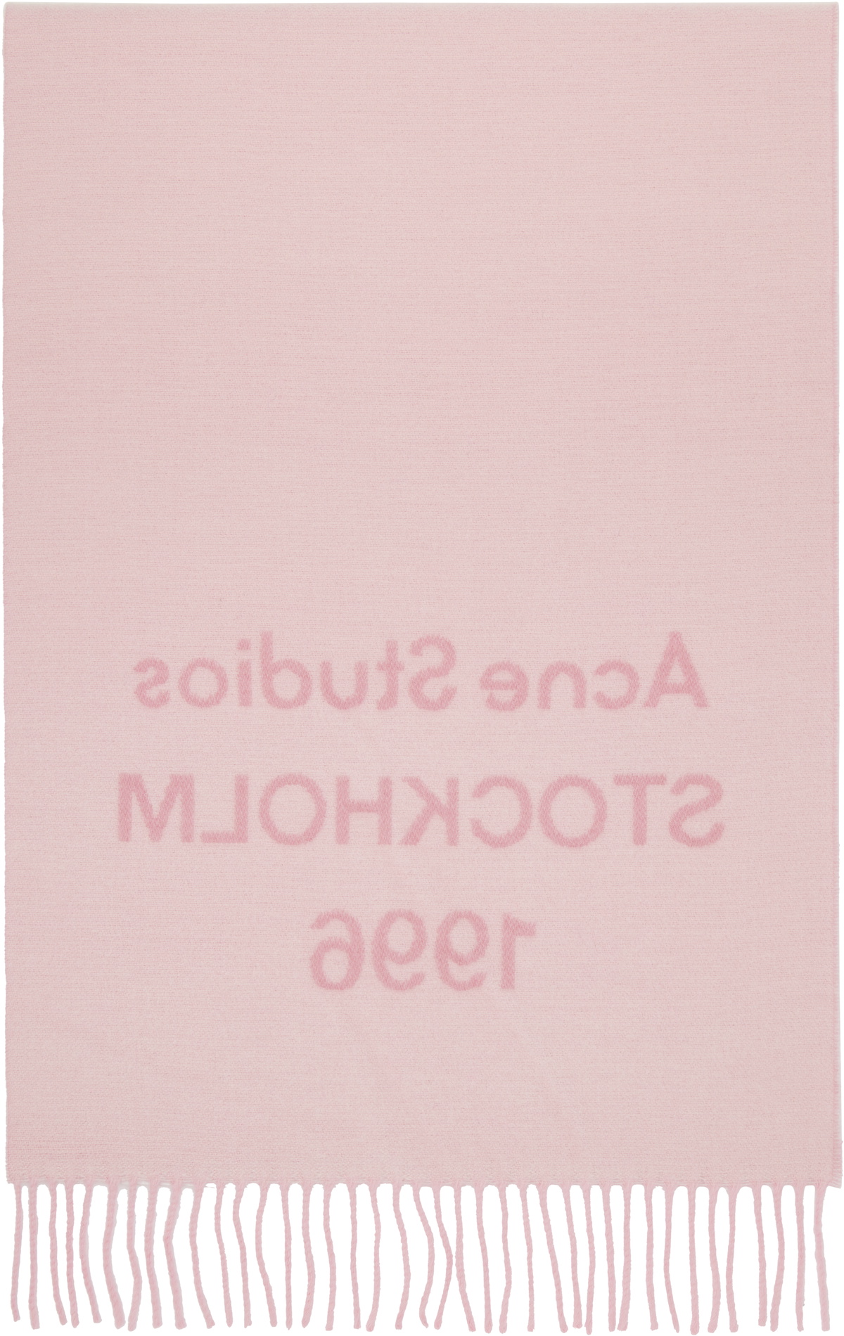 Acne Studios Pink Wide Logo Scarf