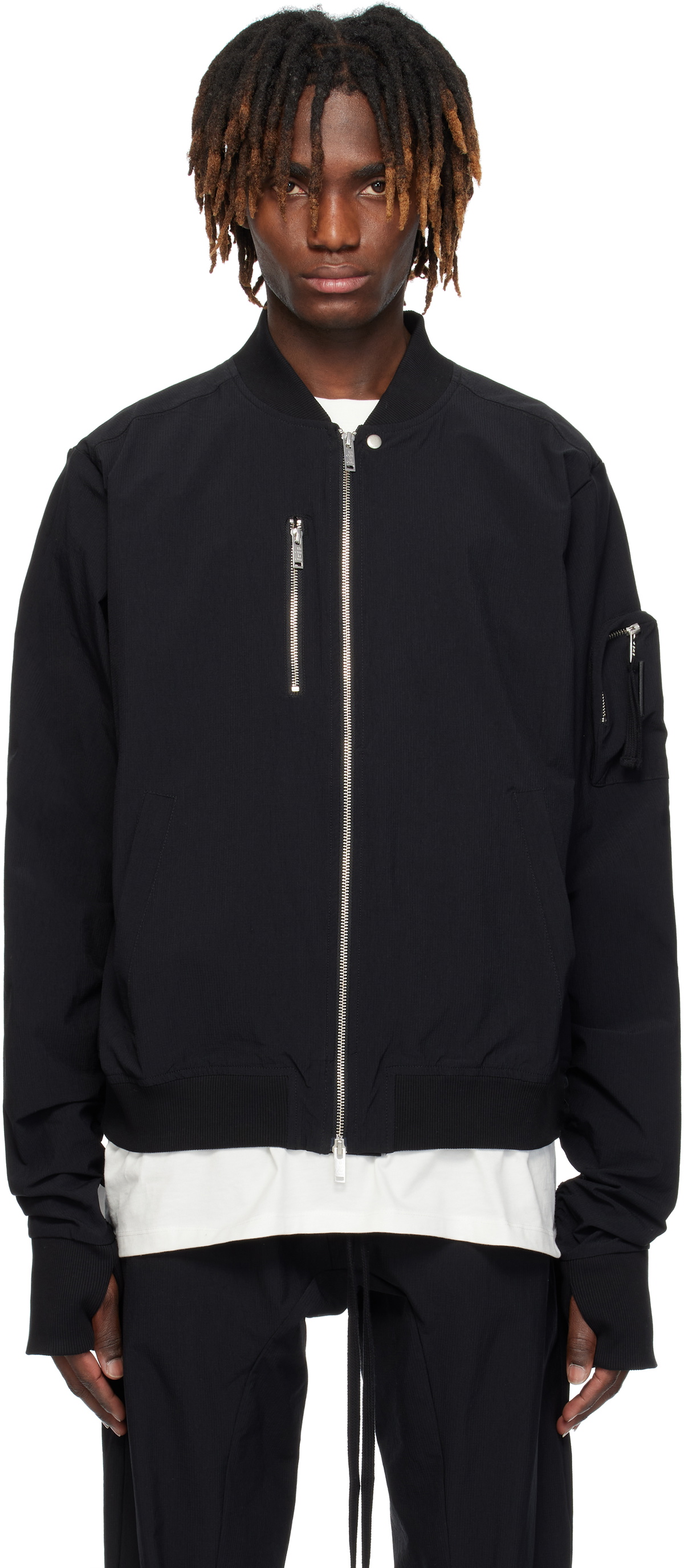thom/krom Black M SJ 631 Bomber Jacket thom/krom