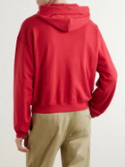 Auralee - Cotton, Wool and Silk-Blend Zip-Up Hoodie - Red