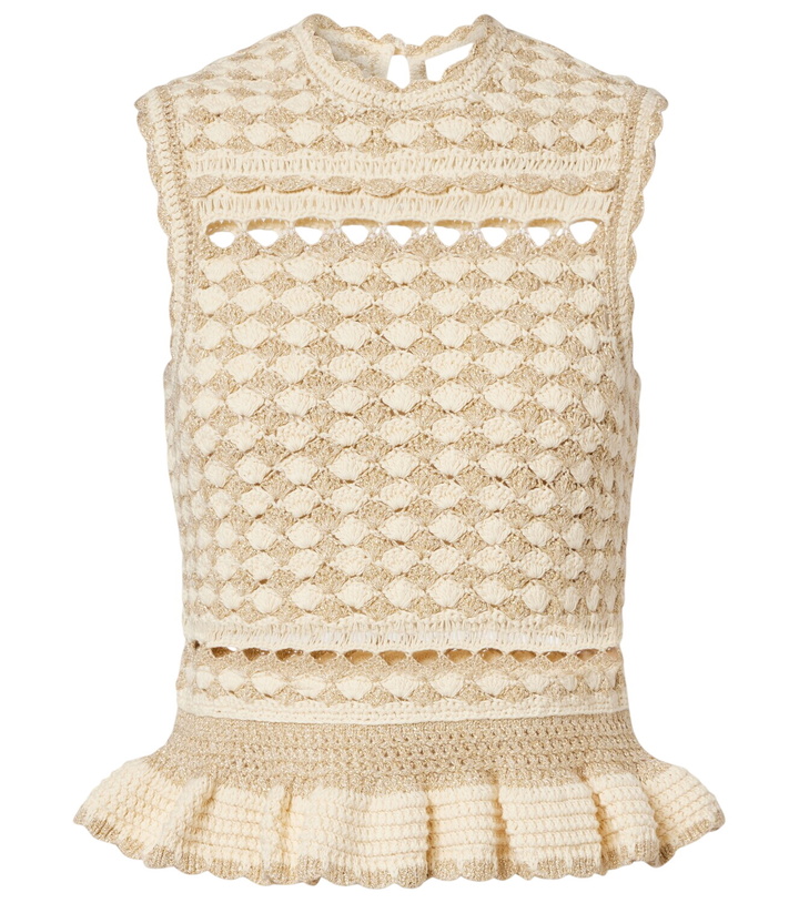Photo: Zimmermann Wanderlust lamé crochet tank top