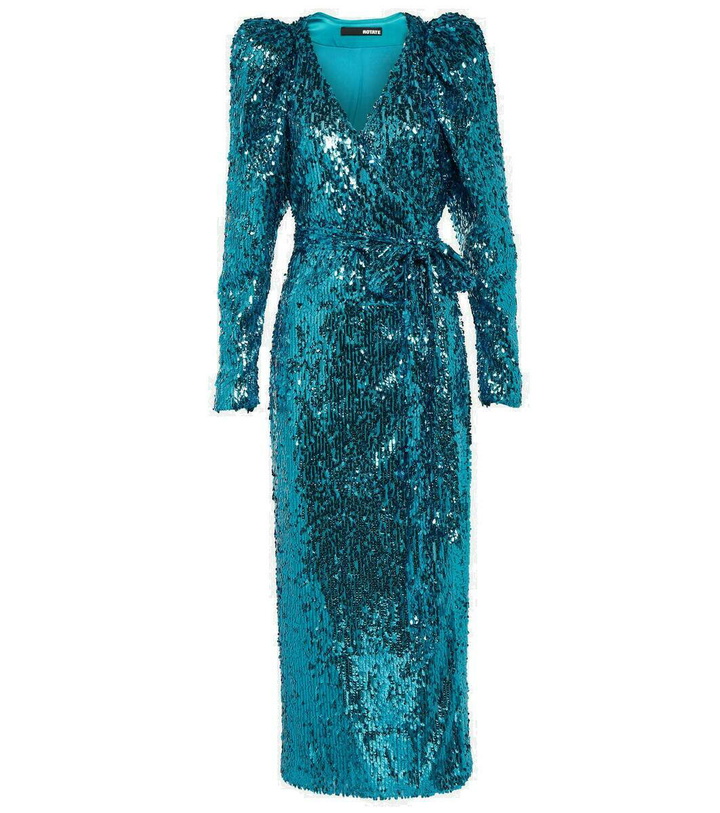 Photo: Rotate Birger Christensen Puff-sleeve sequined wrap dress