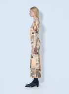 Jean Paul Gaultier Journal Printed Long Dress