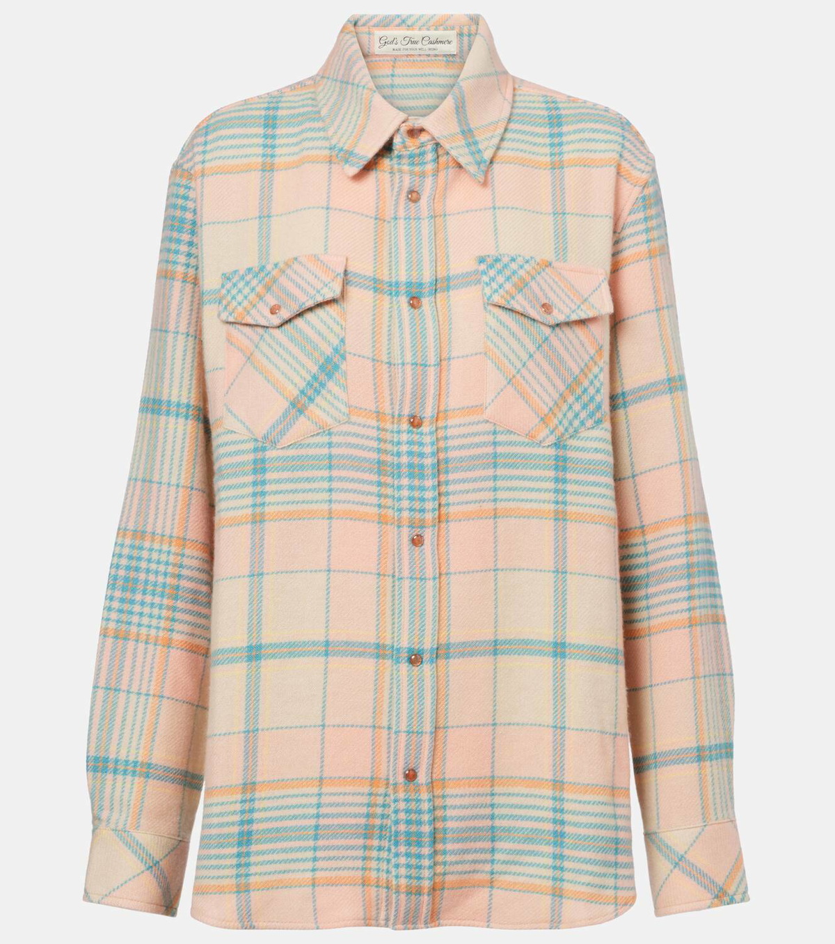 God's True Cashmere Lover plaid cashmere shirt