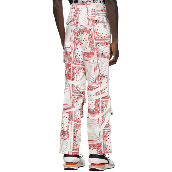 ROGIC White and Red Paisley Cargo Pants