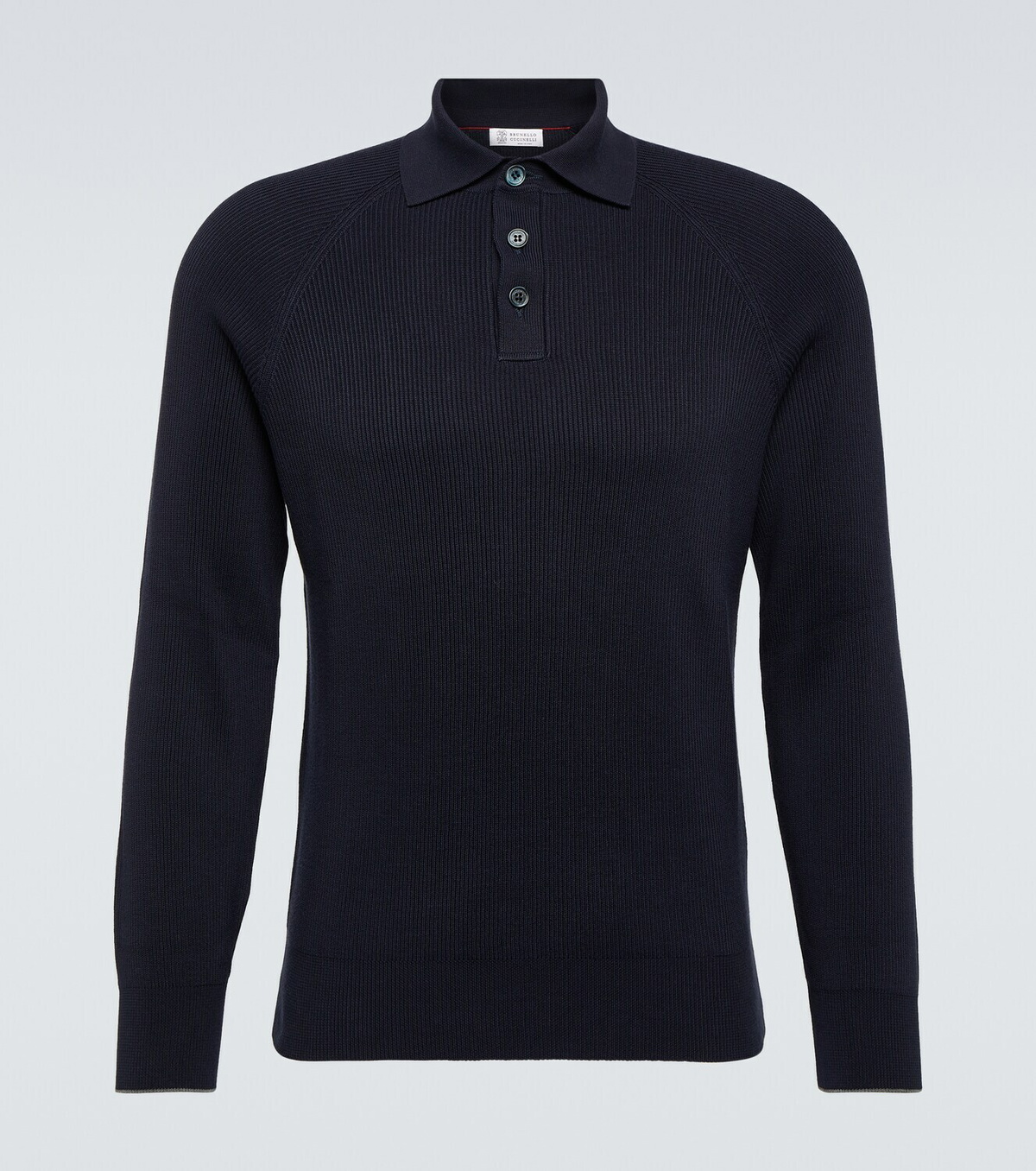 Brunello Cucinelli Ribbed-knit cotton polo sweater
