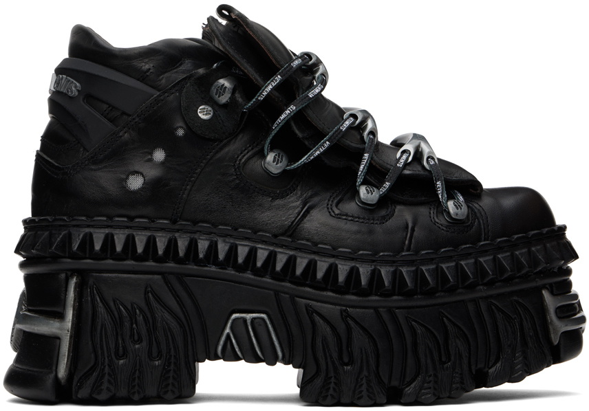 VETEMENTS Black New Rock Edition Platform Sneakers Vetements
