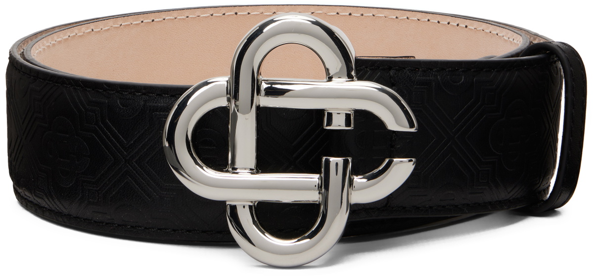 Casablanca Black CC Logo Buckle Belt