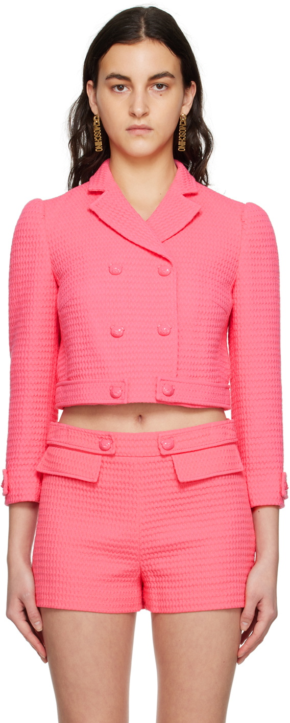 【送料&関税込】Moschino Blazer In Pink Viscose Blend Pink Blazer Jacket - Moschino - Women | WE IN STYLE