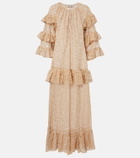 Adriana Degreas Ruffled lace maxi dress