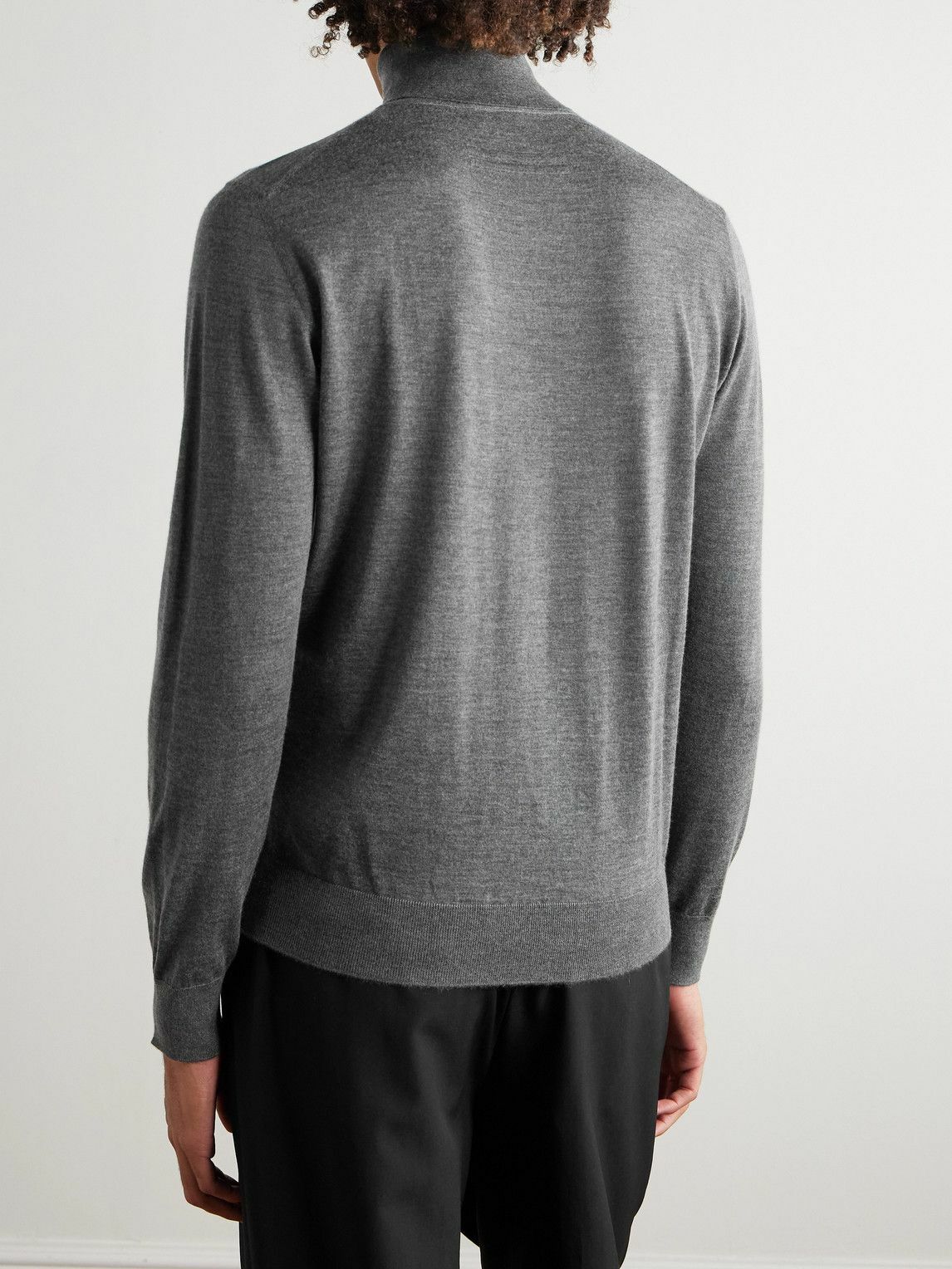Zegna - Cashmere and Silk-Blend Rollneck Sweater - Gray