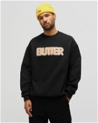 Butter Goods Plaid Applique Crewneck Sweatshirt Black - Mens - Sweatshirts