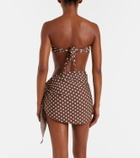 Montce Draped polka-dot beach cover-up