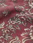 Visvim - Velvet-Trimmed Floral-Print Wool and Linen-Blend Shirt - Red