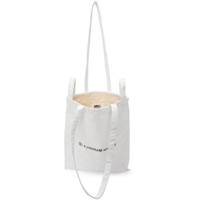 MM6 Maison Margiela White Small Berlin Tote MM6 Maison Margiela