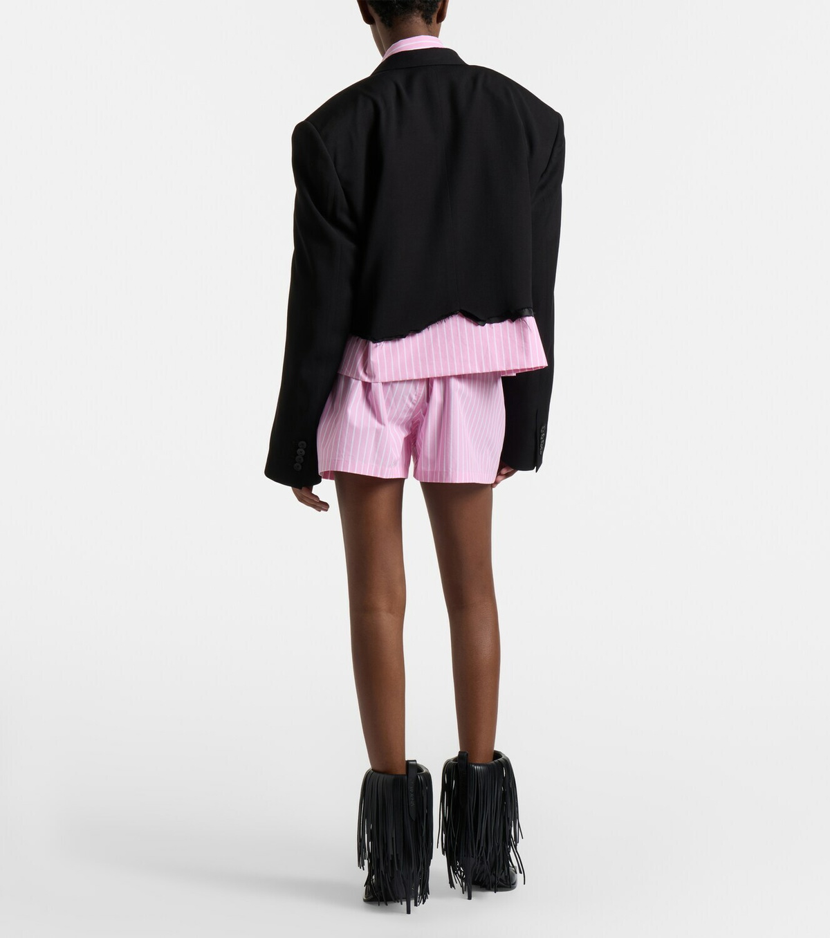 Balenciaga Striped cotton poplin boxers shorts