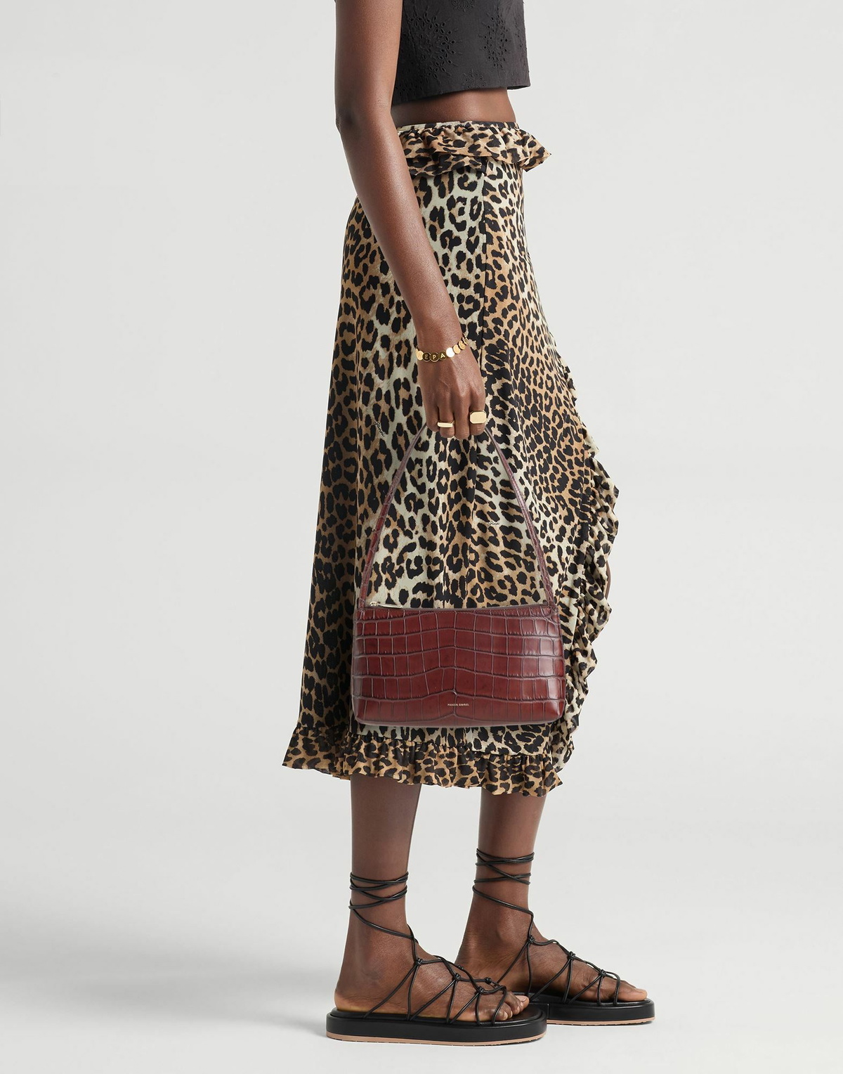Mansur Gavriel Gaia Womens Shoulder bag Chocolate in Brown