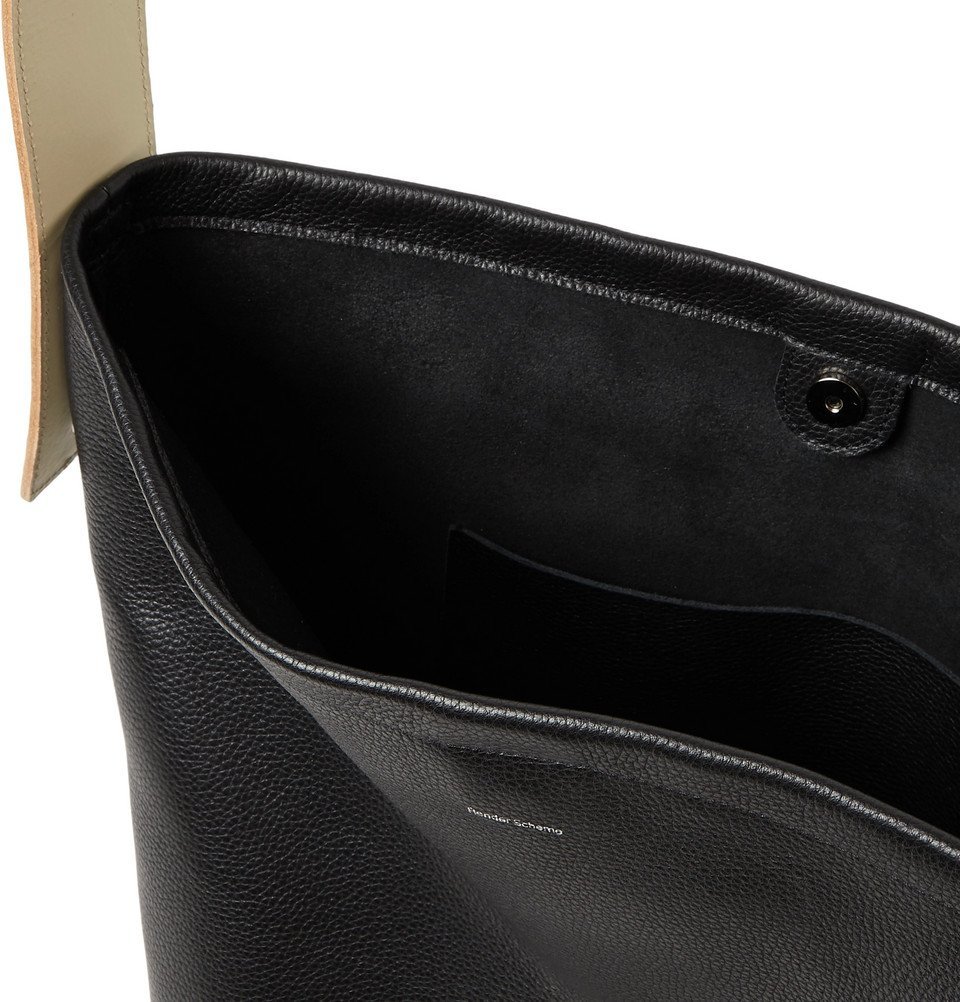 Hender Scheme - Smooth and Full-Grain Leather Tote Bag - Black