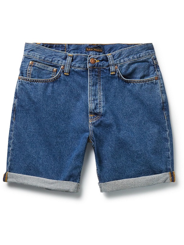 Photo: Nudie Jeans - Josh Straight-Leg Organic Denim Shorts - Blue