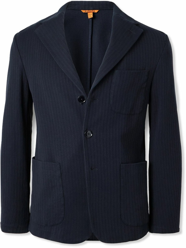 Photo: Barena - Torceo Ribbed Cotton-Jersey Blazer - Blue