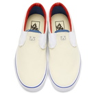 Vans Off-White and Navy Outside In Classic Slip-On Sneakers