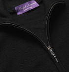 Ralph Lauren Purple Label - Slim-Fit Merino Wool and Cashmere-Blend Piqué Half-Zip Sweater - Black