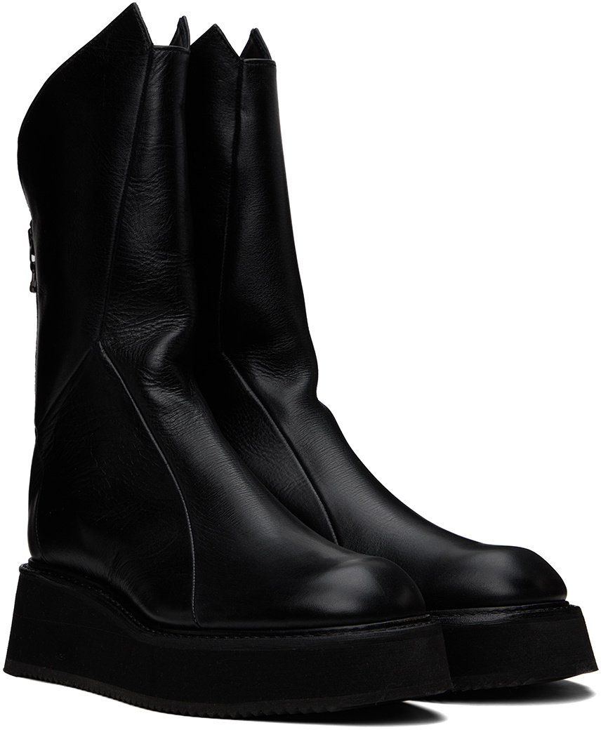 Julius Engineer leather ankle boots - Black