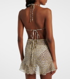 Roberto Cavalli Leopard-print silk beach cover-up