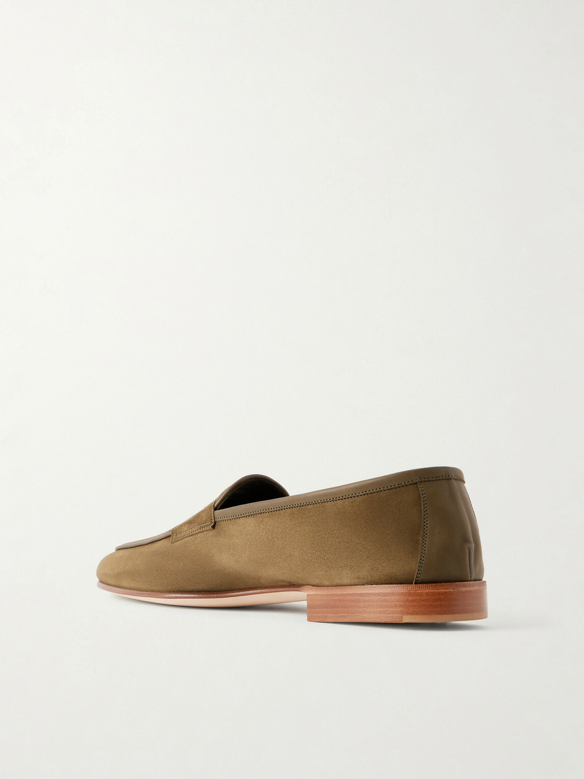 Edward Green - Polperro Leather-Trimmed Suede Penny Loafers - Green