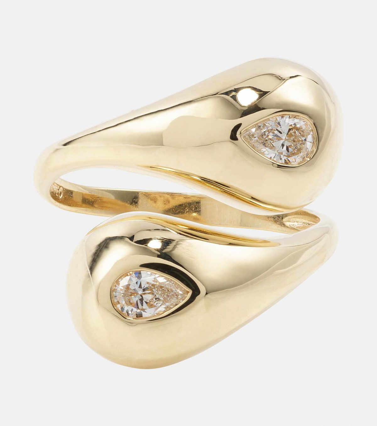 Mateo Water Droplet 14kt gold ring with diamonds