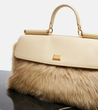 Dolce&Gabbana Sicily Large leather and shearling top-handle bag