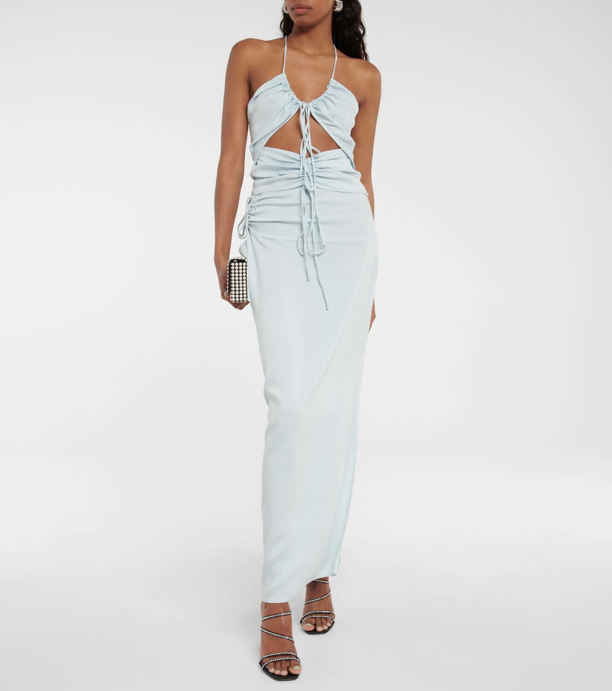 Amina Muaddi Naima embellished suede sandals