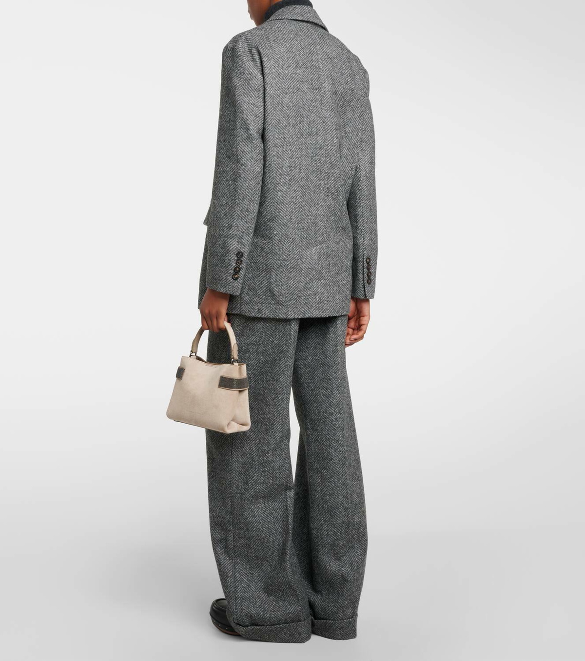 Brunello Cucinelli Chevron wool-blend blazer