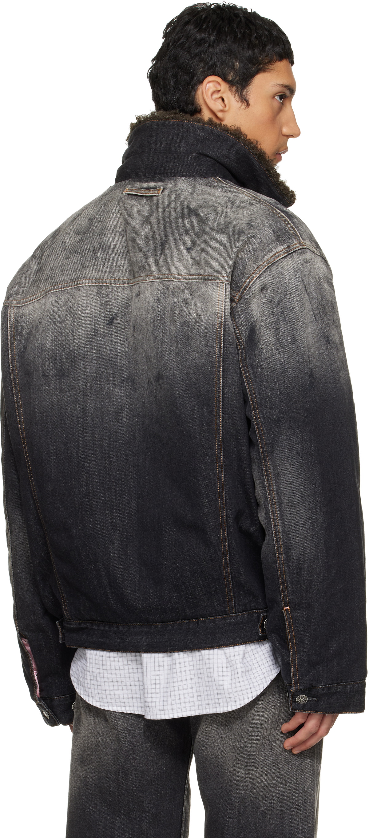 Acne Studios Black Faded Denim Jacket