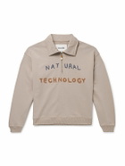 Story mfg. - Appliquéd Organic Cotton-Jersey Half-Zip Sweatshirt - Brown